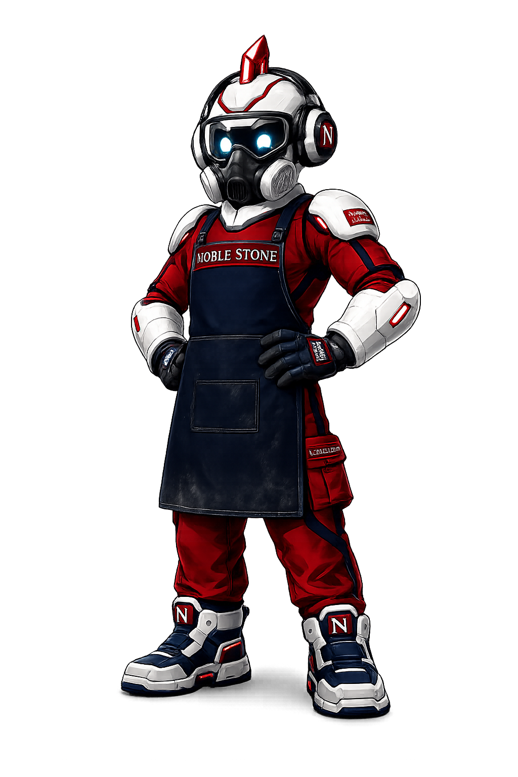 NobleStone fabricator wearing respiratory protection and PPE