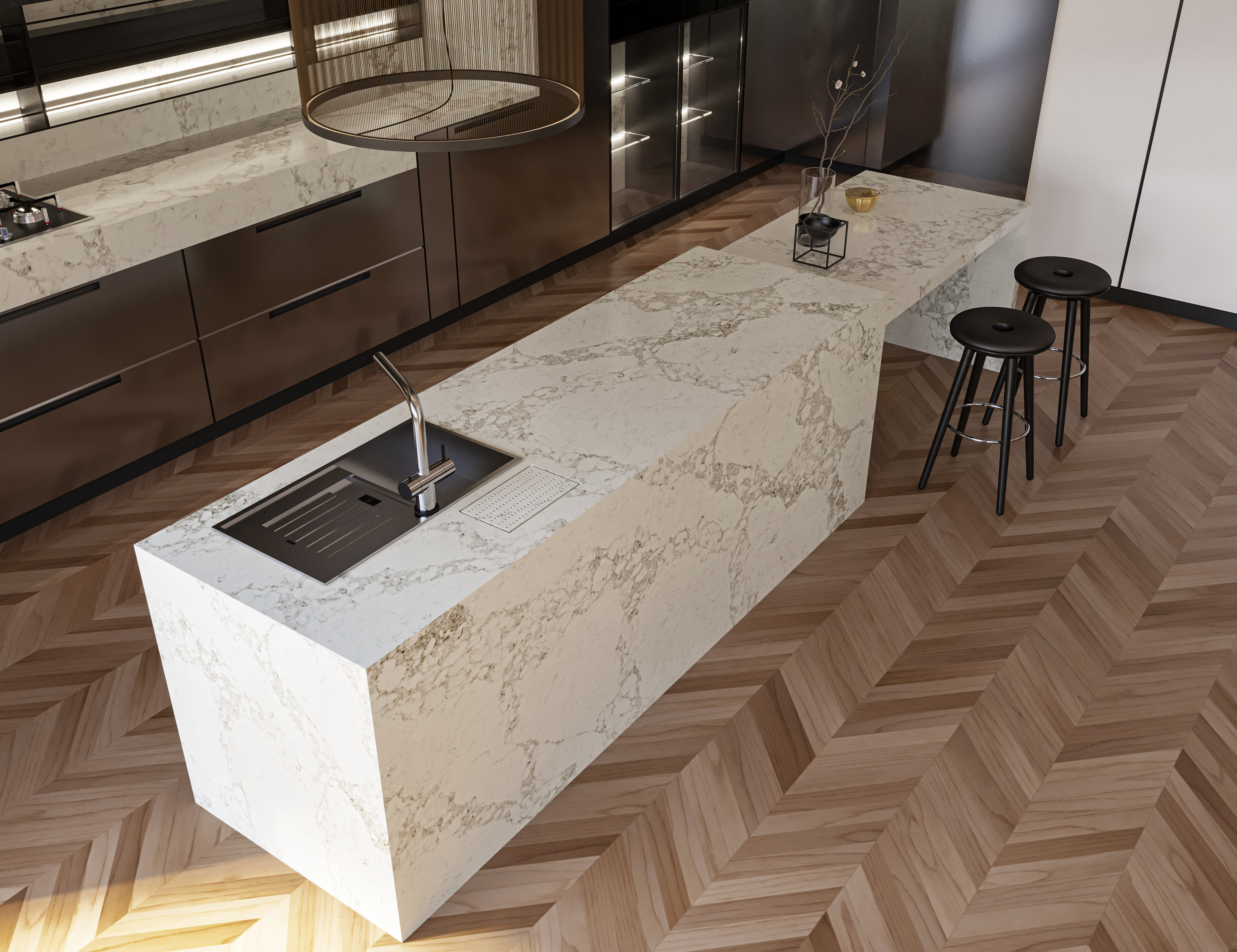 Arabescato Shimmer Kitchen