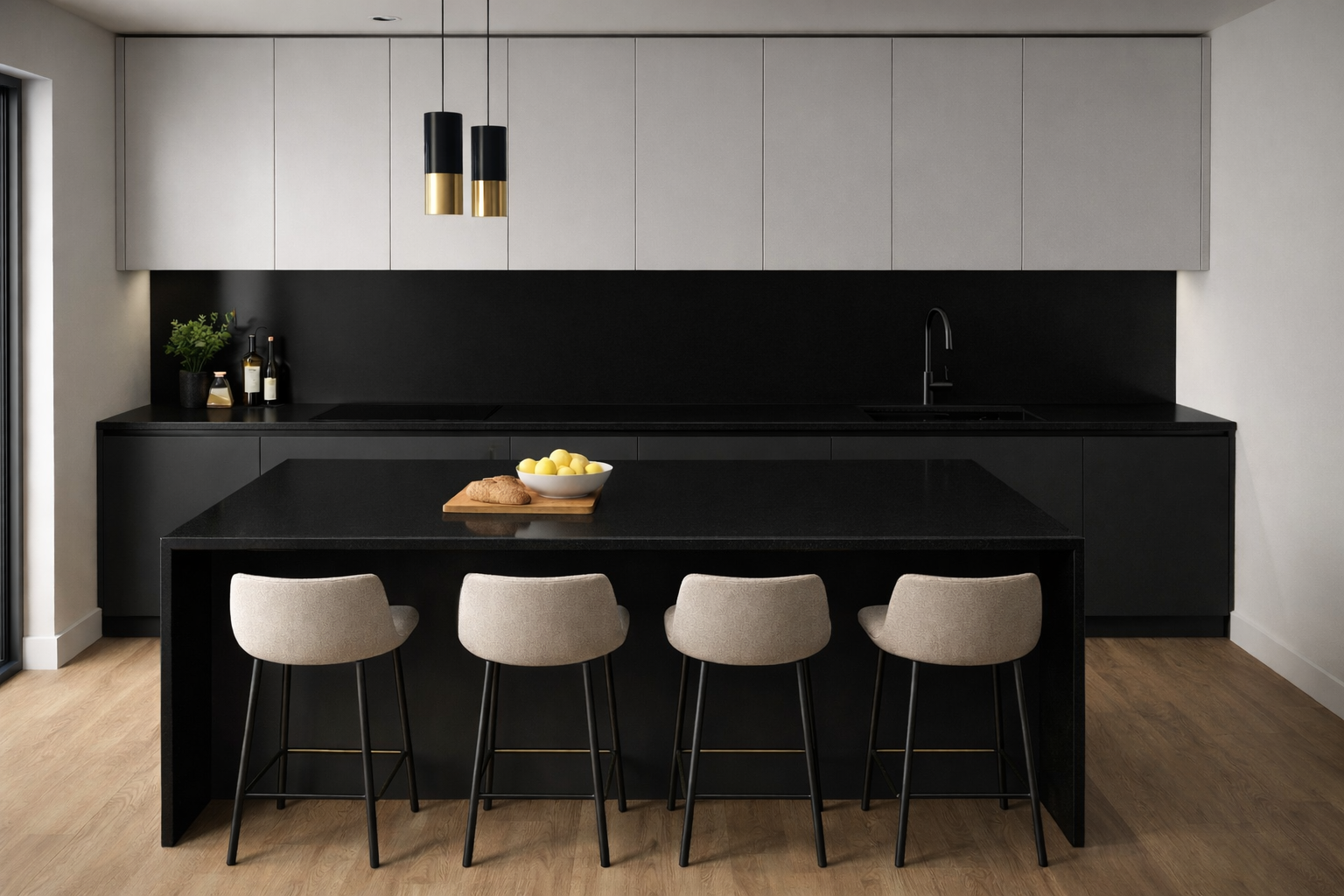 Pure Black Kitchen