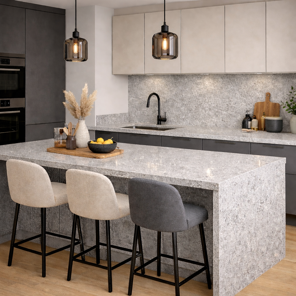 Mirror Light Grey Kitchen